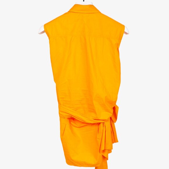 Sofie D'Hoore Orange Button Up Tie Front Shirt - Picture 2 of 10